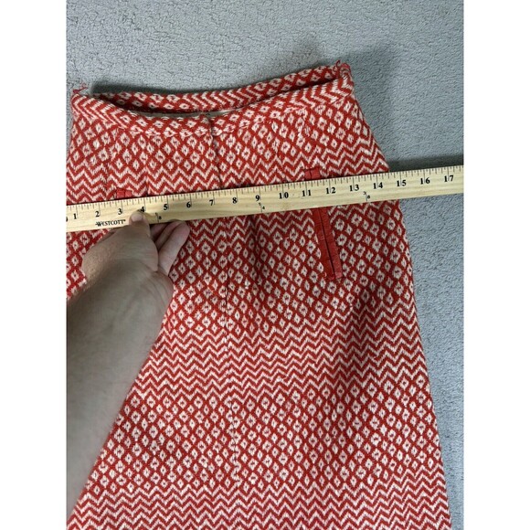 VTG Country Set Union Made Red White Knitted Diamond Geometric 24” Waist Skirt - Picture 8 of 11